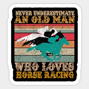 Never Estimate An Old Man Who Loves Horse Sticker